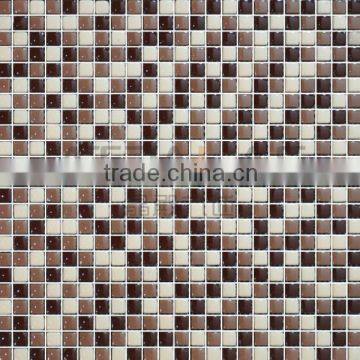 Brown and white color Enamel Mosaic for kitchen