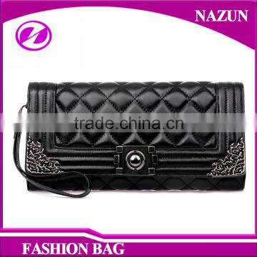 Popular Style Wine Red Bag Leather Women Fashion Purses Clutch Bags photo-2