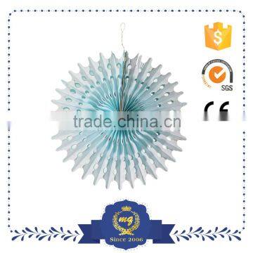 Blue Hanging Round Handmade Decoration Paper Fan Wedding