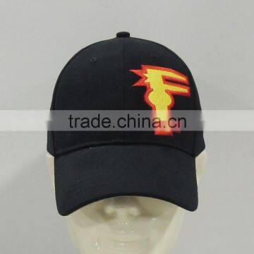 2015 new fashion black stretched fitted embroidered baseball cap