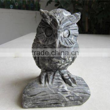 natural labradorite owl quartz crystal carving Night owl