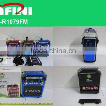 DISCO Light Portable FM Radio, AM SW Wireless Radio, Solar Charger Radio With Flashlight photo-3