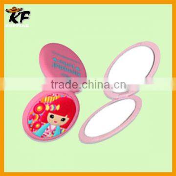 cheap mini plastic round two-way pocket mirror