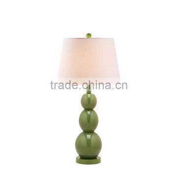 Factory wholesale ball shape ceramic modern table lamps for hotel design with fabric shade supply american style table lamp
