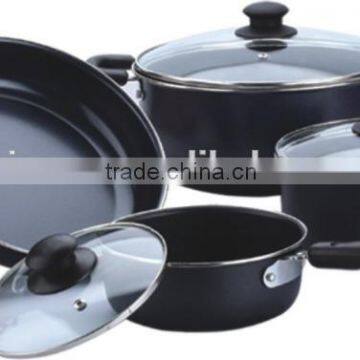 Carbon steel non-stick 7pcs cookware set made in China