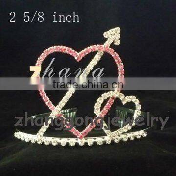Valentines design heart diamond tiara