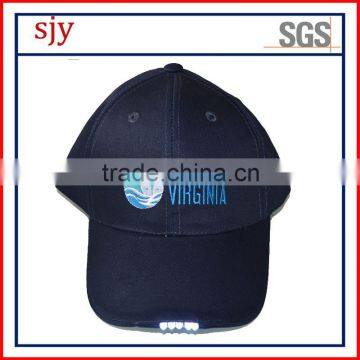 Flashing light 6panel high quality baseball LED cap