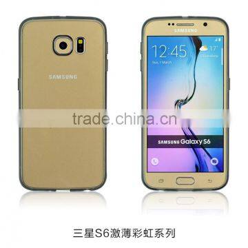 Hot transparent black 0.8MM thin PC+TPU phone cases for S6