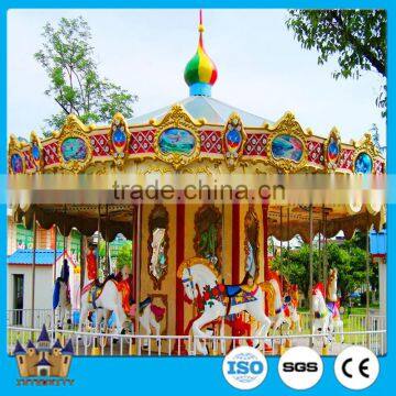 direct manufacturer! new design amusement park double-deck carousel / luxury merry go round / kiddie rides