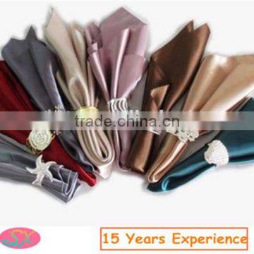 Hot sale Polyester satin napkin with buckle for wedding