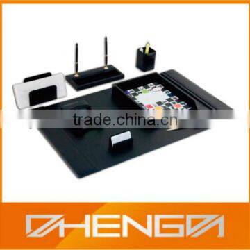 High quality customized made-in-china Leather Desk Sets Brown For Sale(ZD13-67-1)