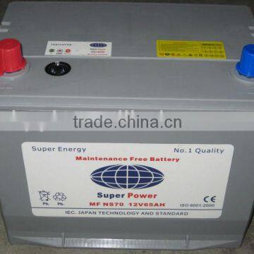 High quality MF auto battery 12v 65ah