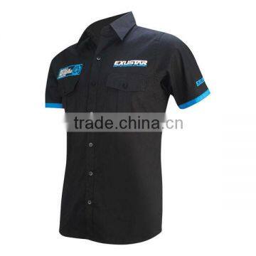 Carton and fiber, stylish short sleeves black team uniform