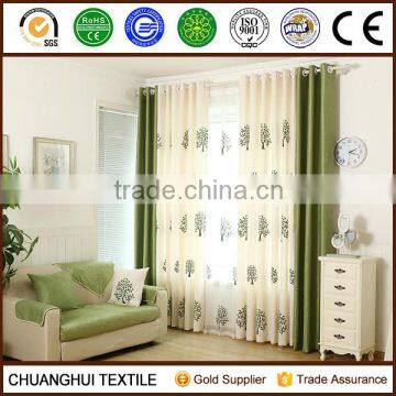 tree embroidered pattern living room window curtain