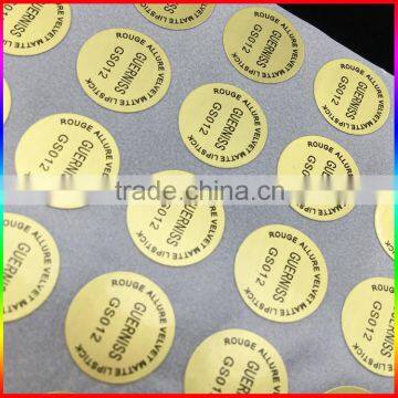 Fancy logo printed adhesive custom gold foil sticker label