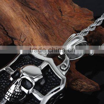 Stainless Steel Skull Shield Pendant Jewelry photo-5