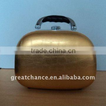 Fashion design makeup cosmetic bag travel case gold color