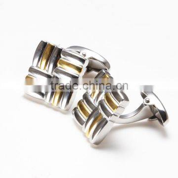 Bussiness cuff links stainless steel IPG stripe cufflink