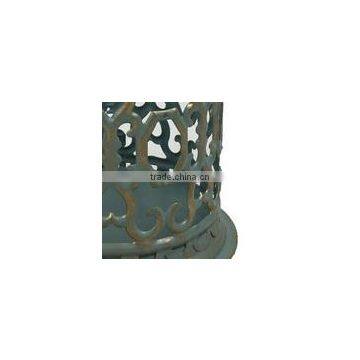 Antique Small Green Golden Brush Tealight Candle Holder Lantern photo-5