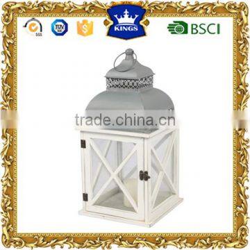 Led candle wooden lantern for garden and wedding deoration