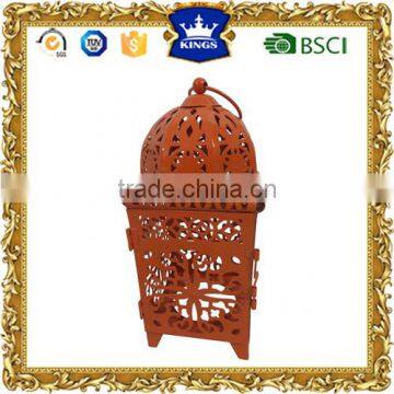 Orange decoration Moroccan metal lantern for garden