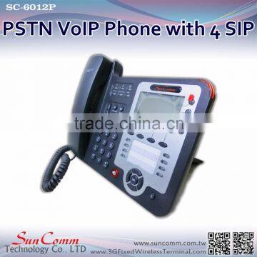 SC-6012P Extend Modules with clear voice 4 SIP line PSTN IP Phone