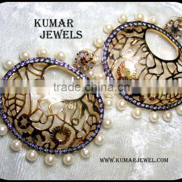 Big Round Pearl Beaded Earrings