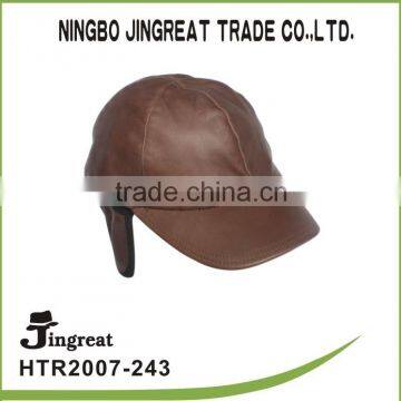 2015 fashion old school leather military peaked cap