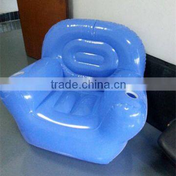 New design designer customized high quality pvc inflatable beach sofa with drink holder pocket