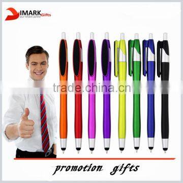 colorful barrel plastic stylus touch pen fashion touch pen