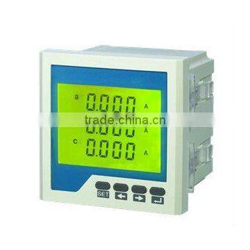 72*72 three-phase AC current meter lcd digital pannel meter three row display is programmable RH-3AA63