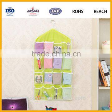 PVC+Polyester 16 Pockets Over Door Cloth Shoe Organizer Hanging Hanger Closet Space Baby Shoe Storage Bag photo-4