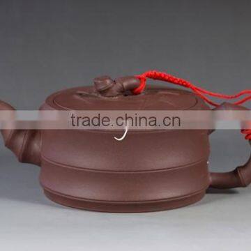 Bian Zhu Hu Bamboo Shape Yixing Purple Clay Teapot