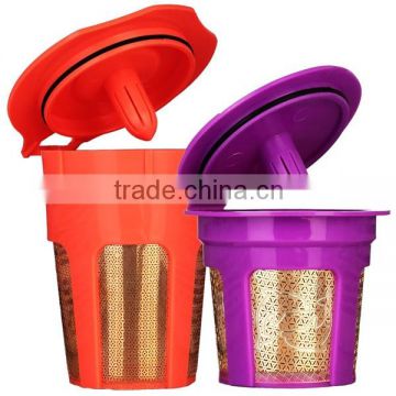 Hot sale BPA free gold mesh reusable keurig filter