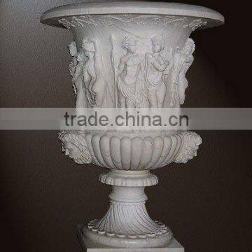 White Marble Sculpture Flowerpot