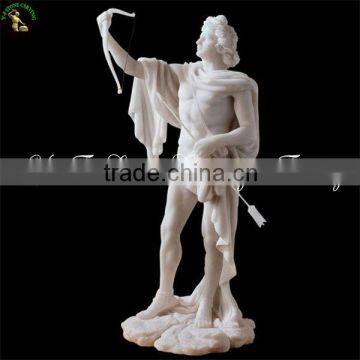 The hand carved white marble Cupid statue