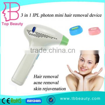 Hot sale 3 in 1 best ipl hair removal system mini iplphoton machine for homeuse