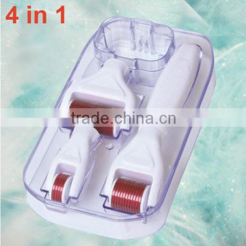 300/720/1200 pins titanium needles derma roller 4 in 1 skin roller for anti aging