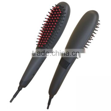 Second Private Label Hair Brush Straightener 2 in 1 Anion LCD Electric Fast Hair Straightener Comb