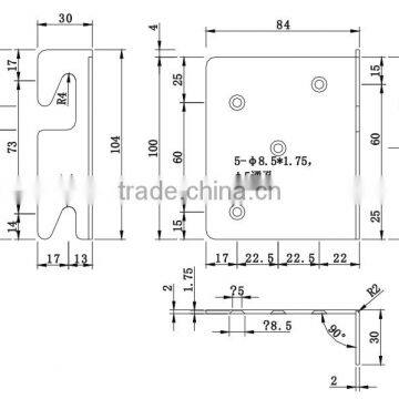 Furniture Bed Connecting Fittings Metal Bed Rail Connector Brackets photo-2