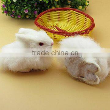 Handmade Real Like Miniature Real Fur Animal Long Ears Bunny Toys photo-6