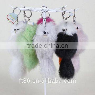 for Handbags Artificial Fluffy Rabbit Foot Keychain
