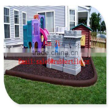 garden rubber protection border,elastic eco-friendly recycled crumb rubber border edging tile