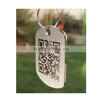 custom logo stainless steel id dog tags with QR code