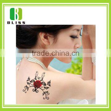 Non-toxic fashion custom metallic body sticker water transfer colorful body decorative bulk temporary tattoo