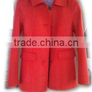 red 2 side wool coat