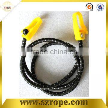 black elastic cord with plastic hook