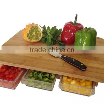 more function bamboo wooden chopping board with plastic tray