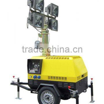 Air cooled diesel trailer light tower generator
