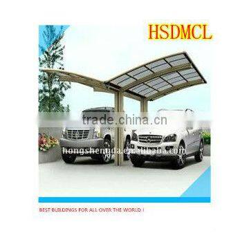 China steel structure carports garages with polycarbonate roof for sale